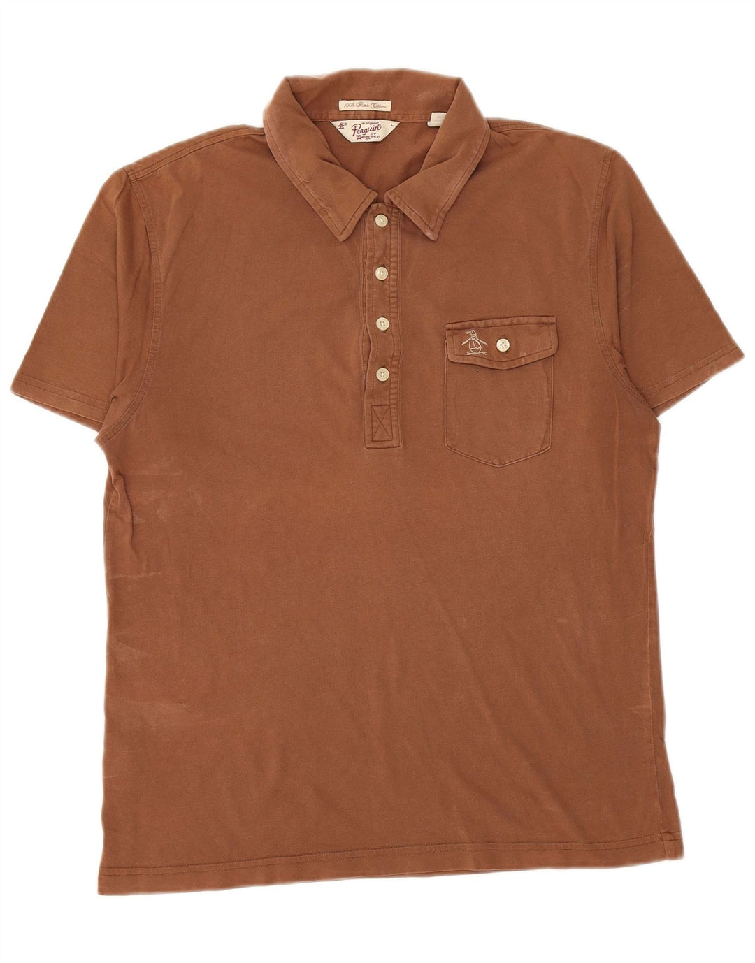 PINGUIN Herren-Poloshirt, groß, braune Baumwolle
