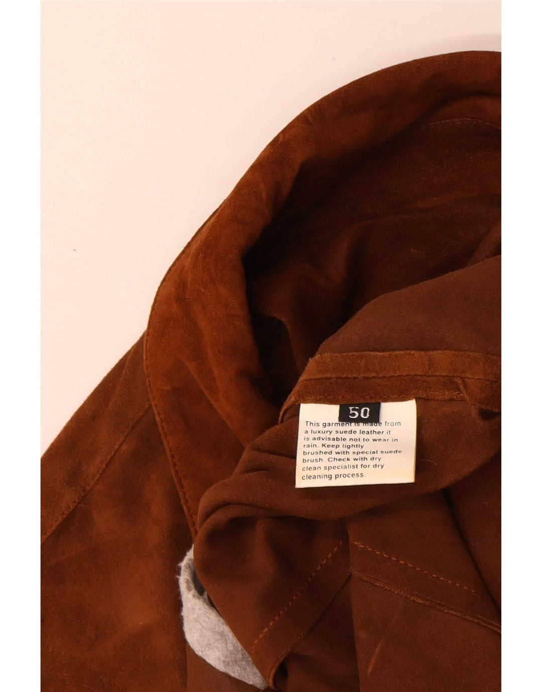 Vintage Damen Wildlederjacke IT 50 XL Beige Leder