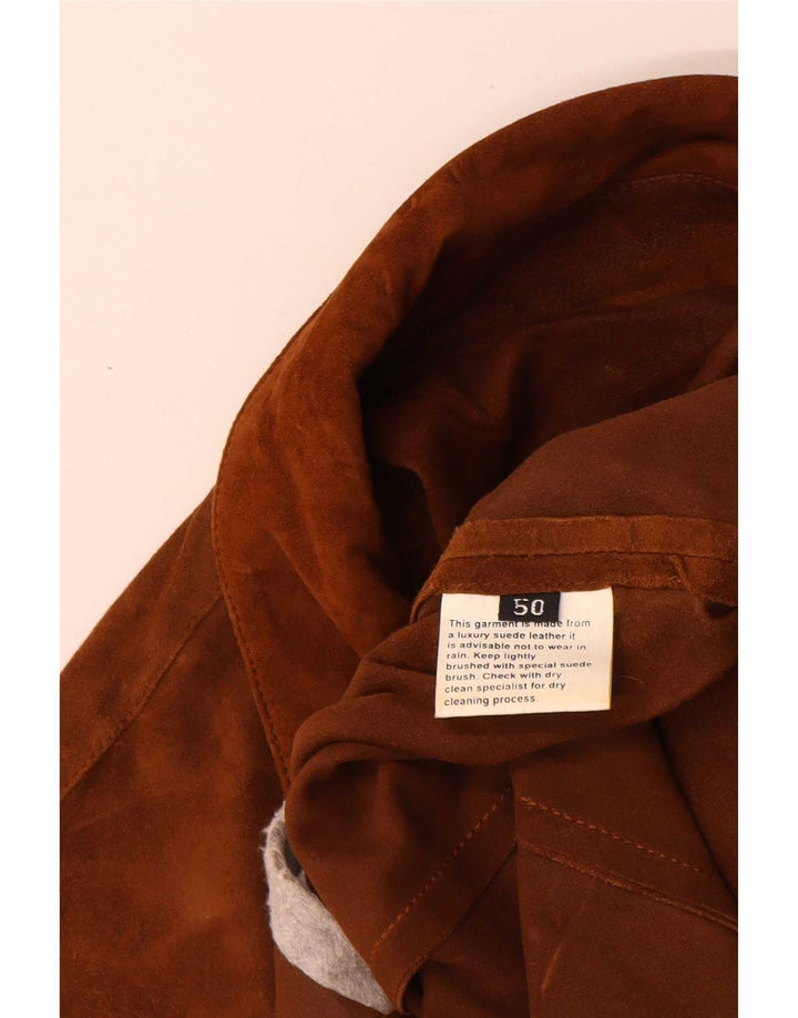 Vintage Damen Wildlederjacke IT 50 XL Beige Leder