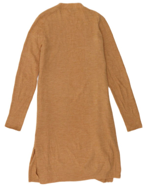 Marks & Spencer Damen Longline Open Cardigan Pullover UK 14 Mittelbeige