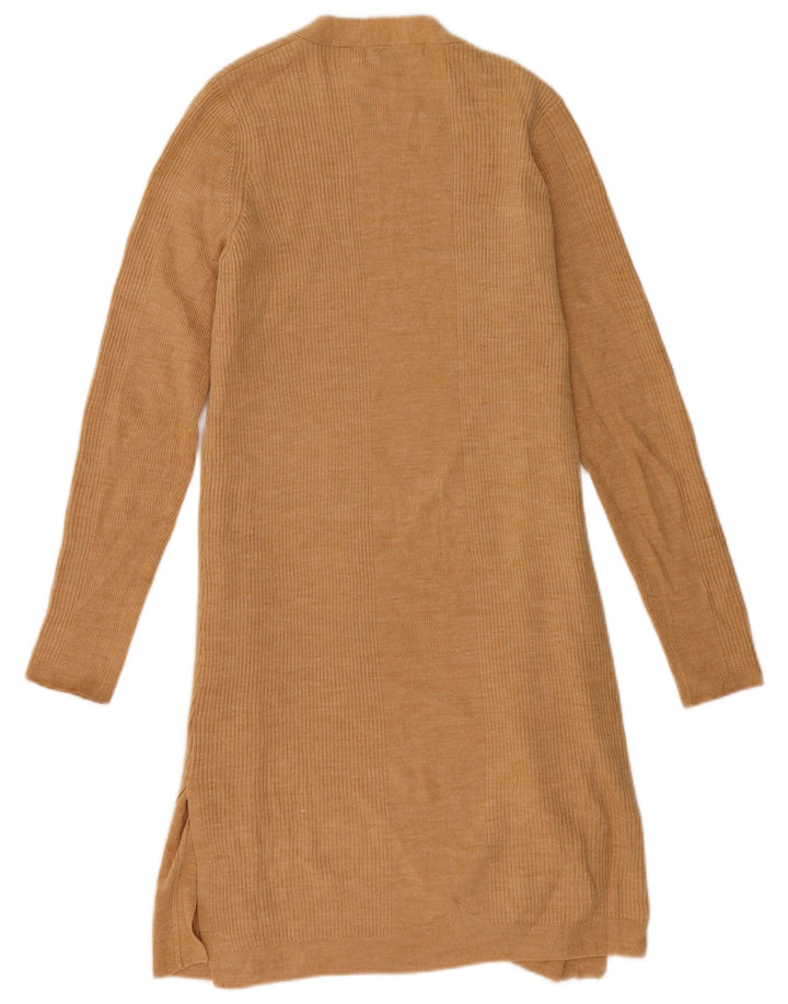 Marks & Spencer Damen Longline Open Cardigan Pullover UK 14 Mittelbeige