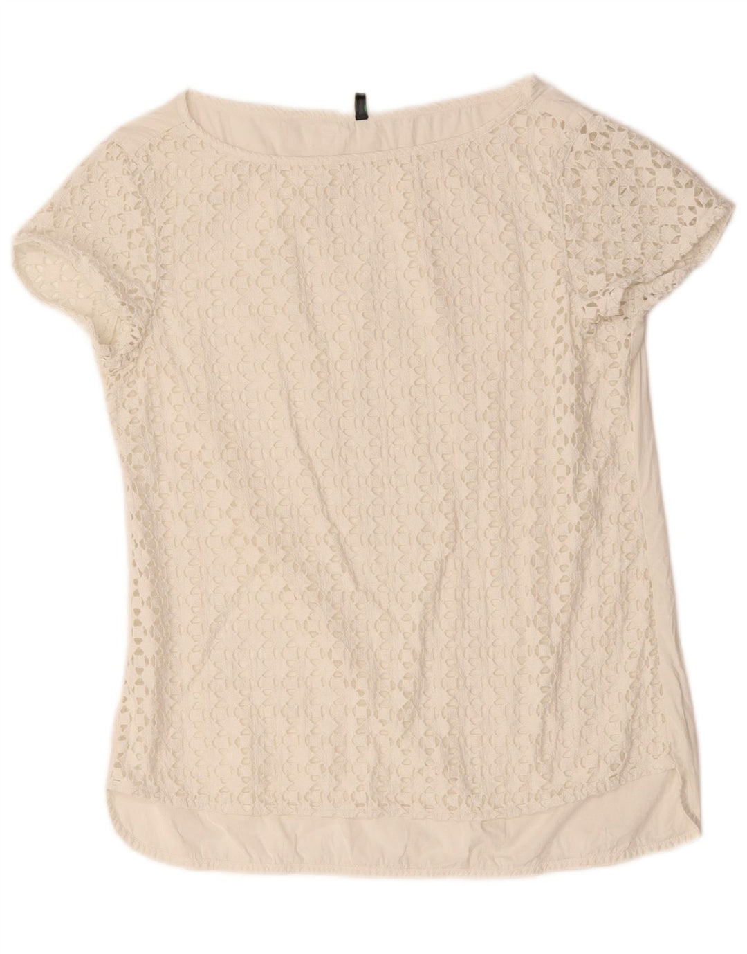Benetton Damen-Blusenoberteil, UK-Größe 44, Mittelweiß