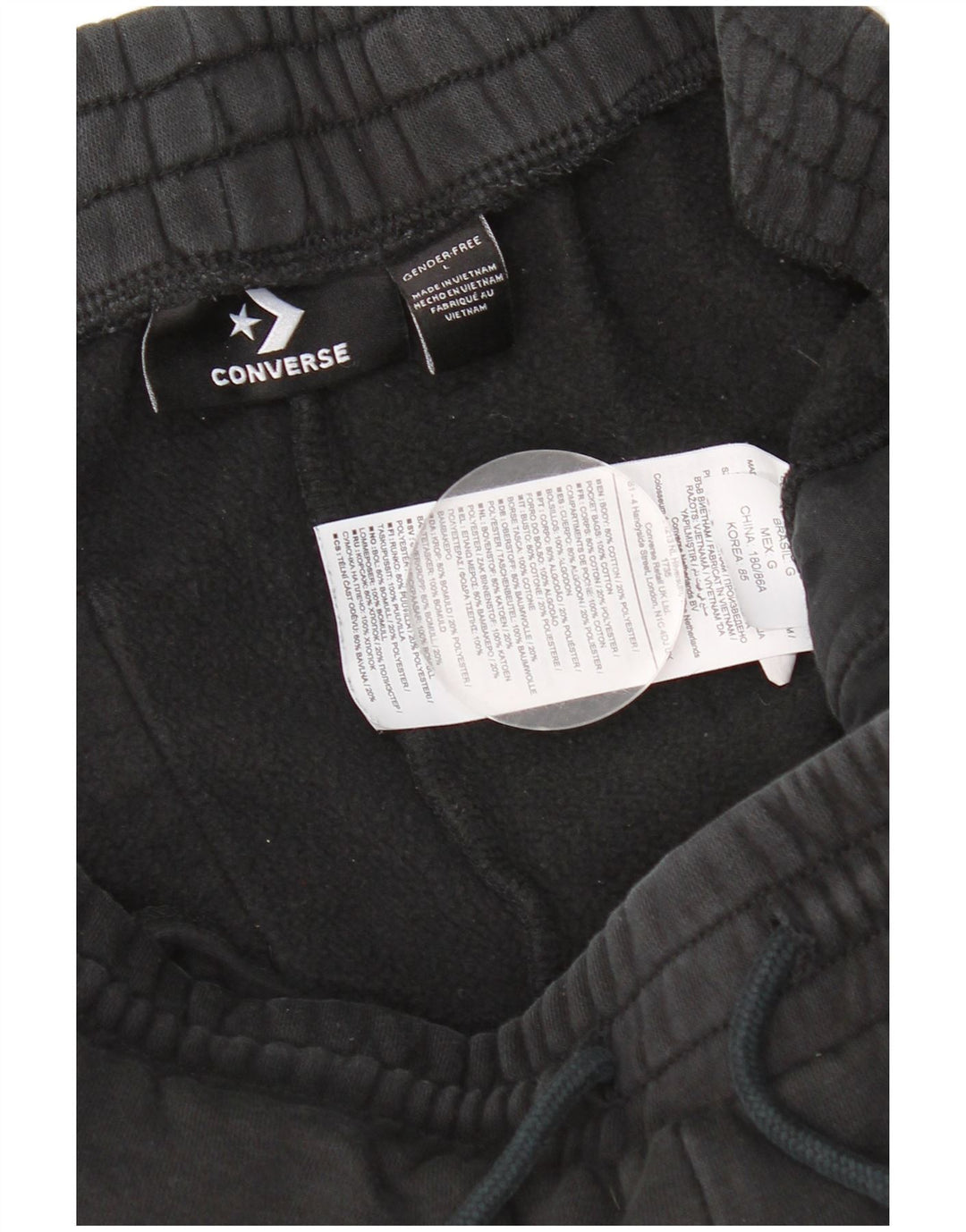 Converse Herren-Trainingshose mit grafischem Muster, große schwarze Baumwolle