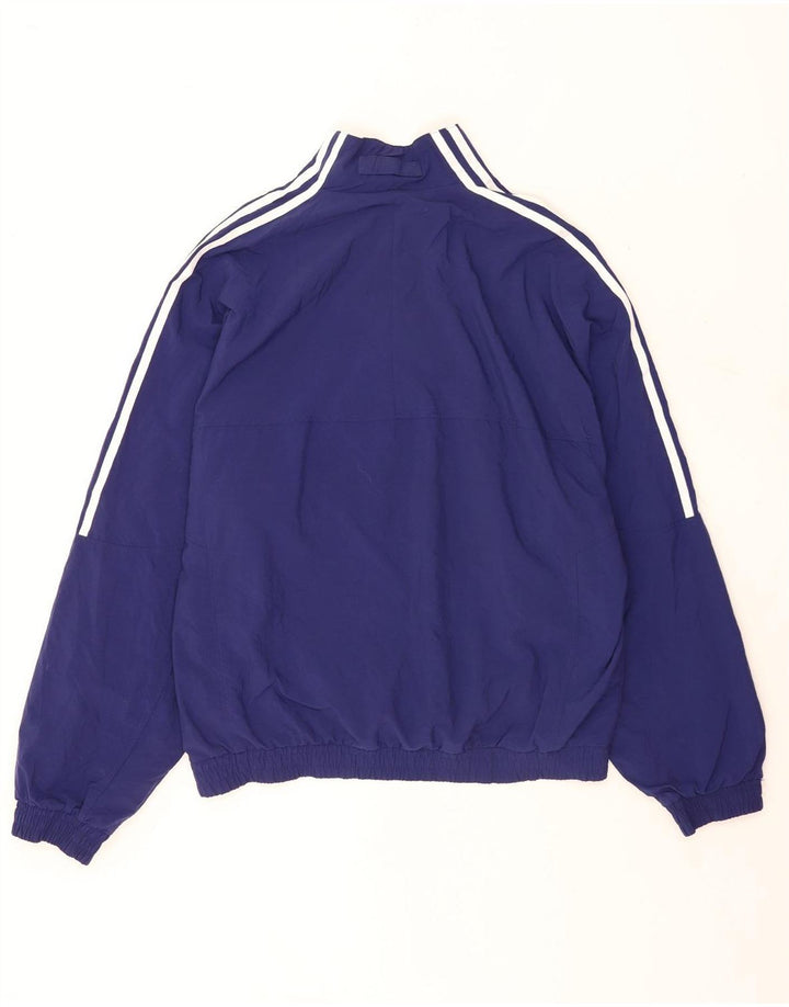 Adidas Herren Loose Fit Graphic Zip Neck Pullover Trainingsanzug Top Mittelblau