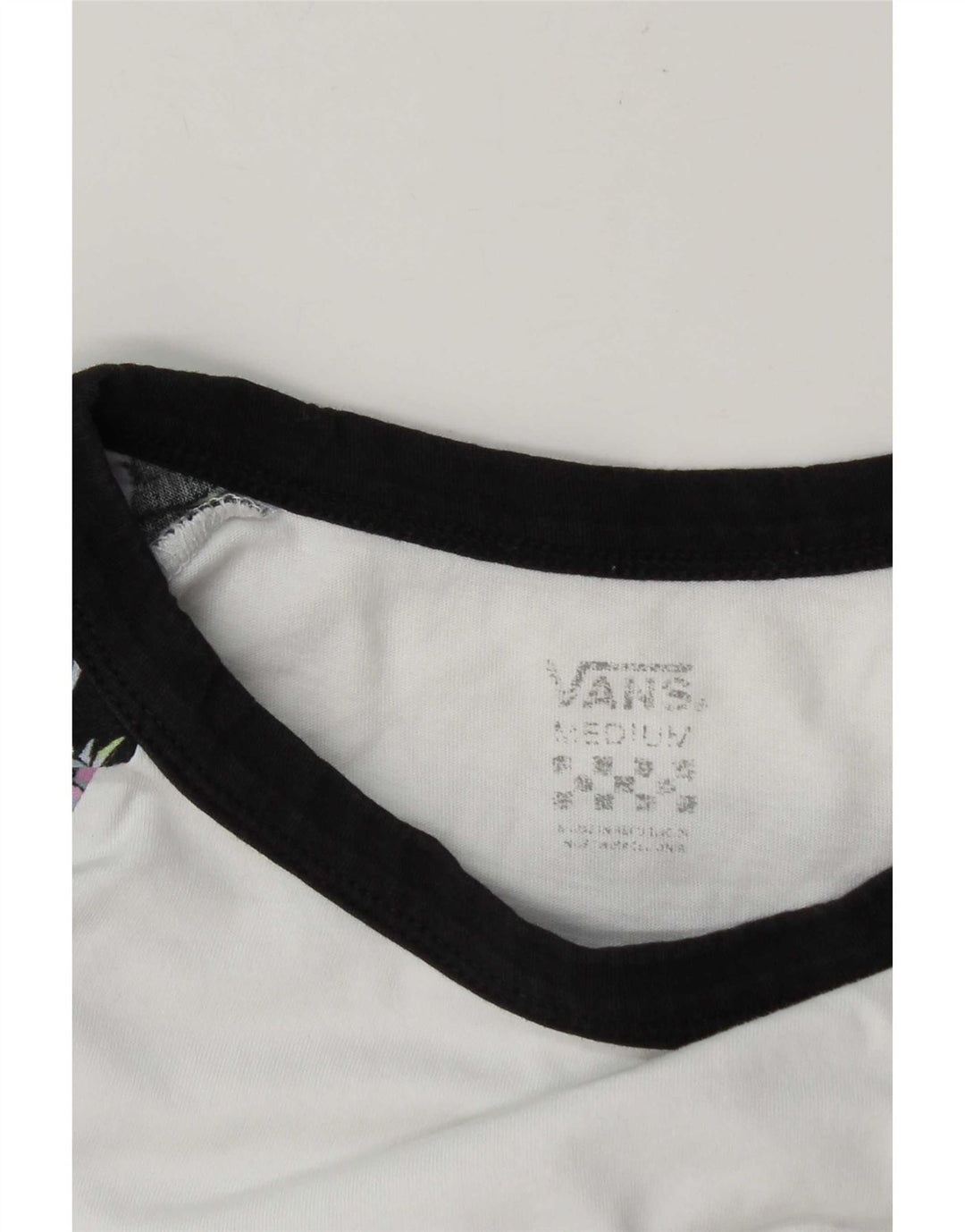 Vans Damen-Top mit 3/4-Ärmeln, UK 14, Mittelweiß, Farbblock