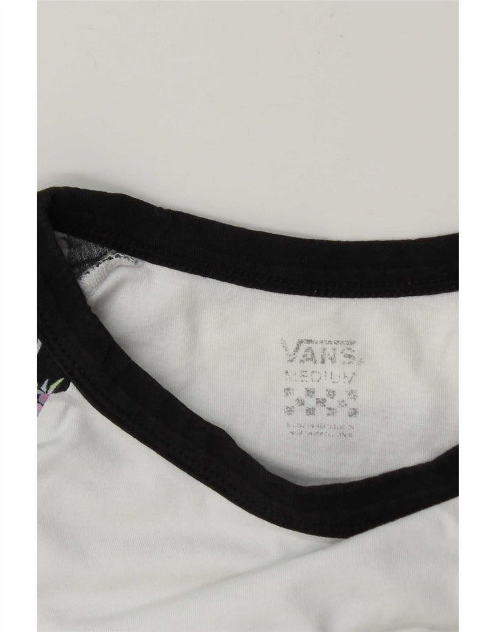 Vans Damen-Top mit 3/4-Ärmeln, UK 14, Mittelweiß, Farbblock