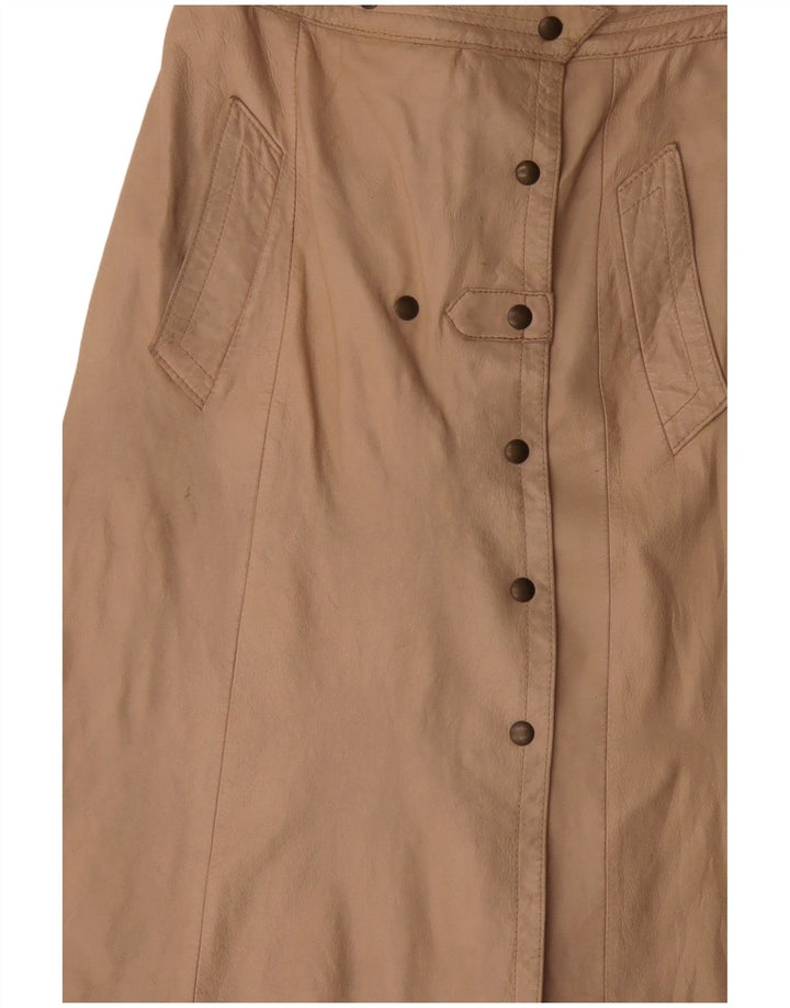VINTAGE Damen Lederrock W30 Mittelbeige