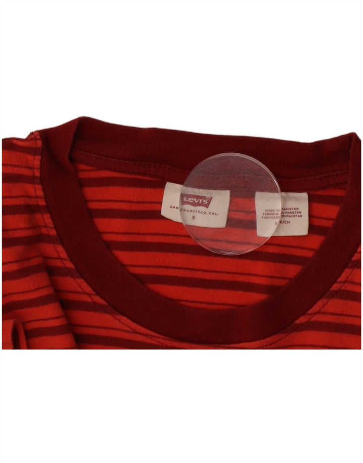 Levi's Damen T-Shirt Top UK 10 Small Rot gestreift