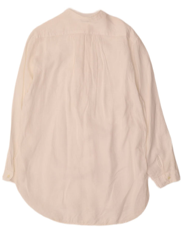 BENETTON Damen Longline Pullover Shirt UK 14 Medium Off White