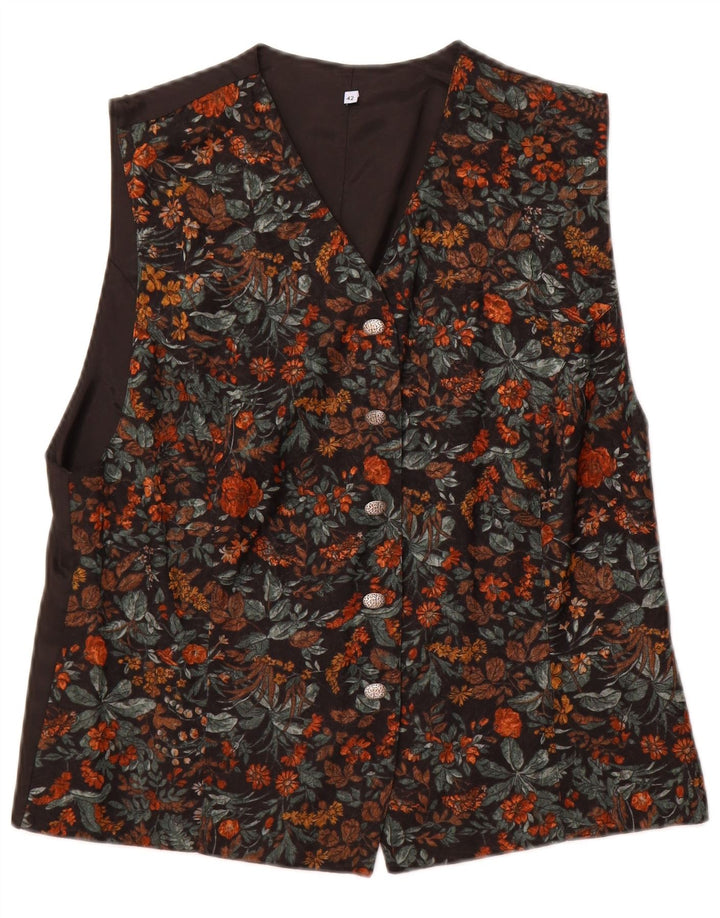 Vintage Herrenweste mit 5 Knöpfen, EU 42, große, mehrfarbige, florale Viskose