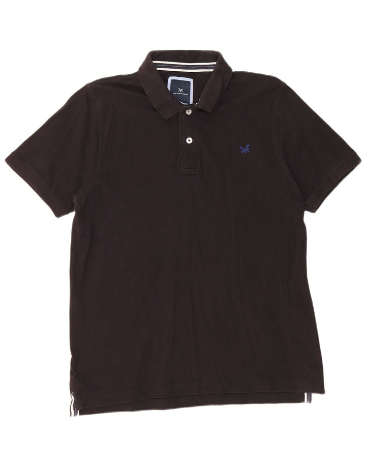 Crew Clothing Herren-Poloshirt, groß, schwarze Baumwolle
