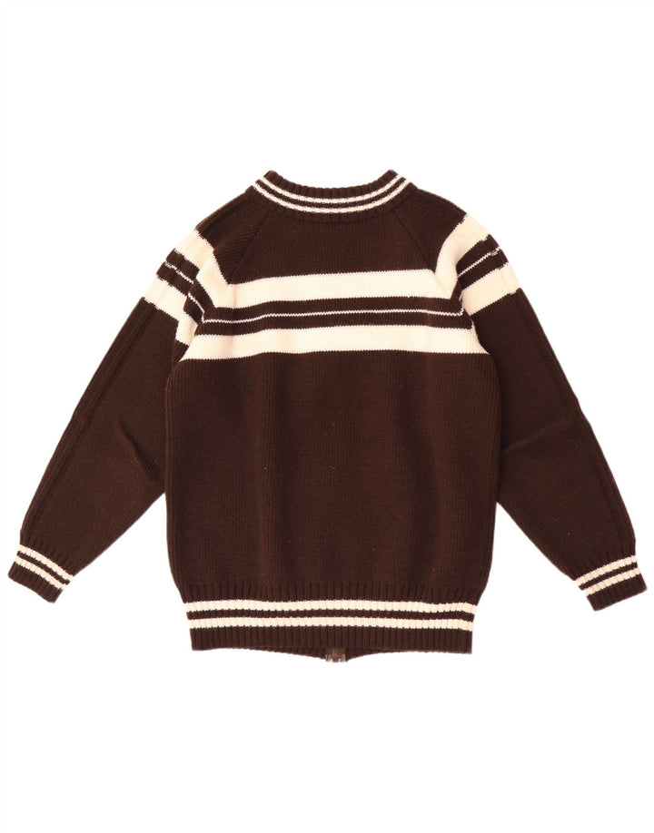 Vintage Herren Cardigan Pullover klein braun gestreift
