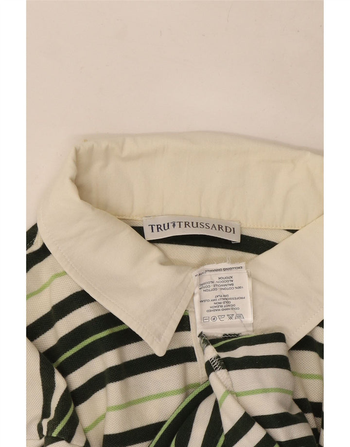 Trussardi Herren-Poloshirt, mittelgroß, mehrfarbig, gestreift, Baumwolle