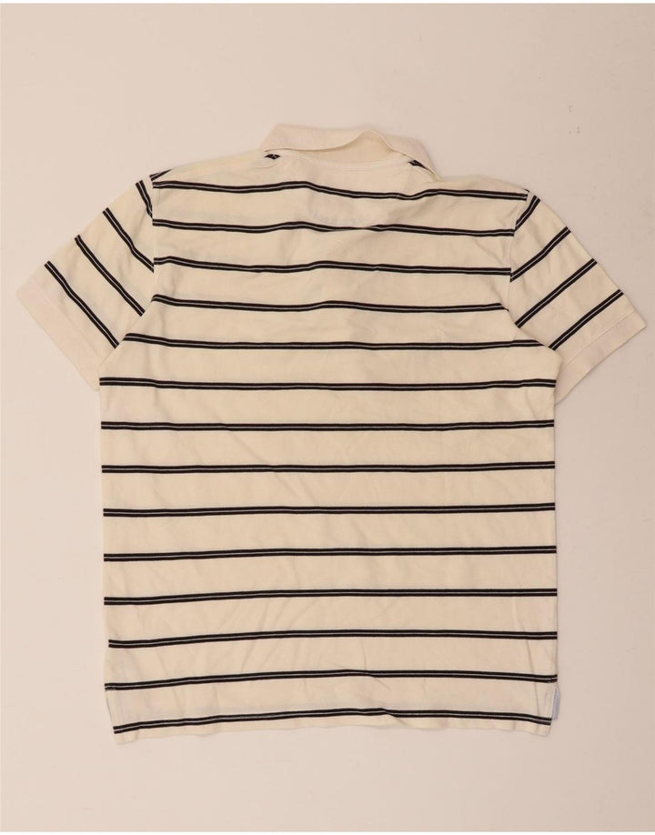 Massimo Dutti Herren-Poloshirt aus mittelgrauer, gestreifter Baumwolle