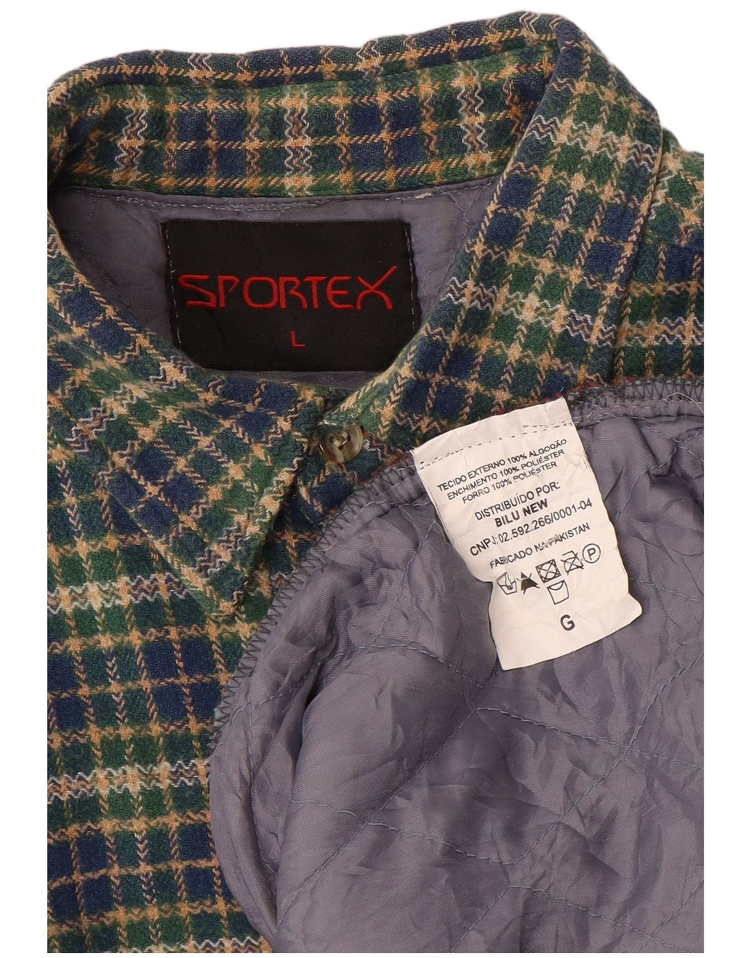 Sportex Herren-Lumberjack-Flanellhemd, groß, grün kariert, Polyester