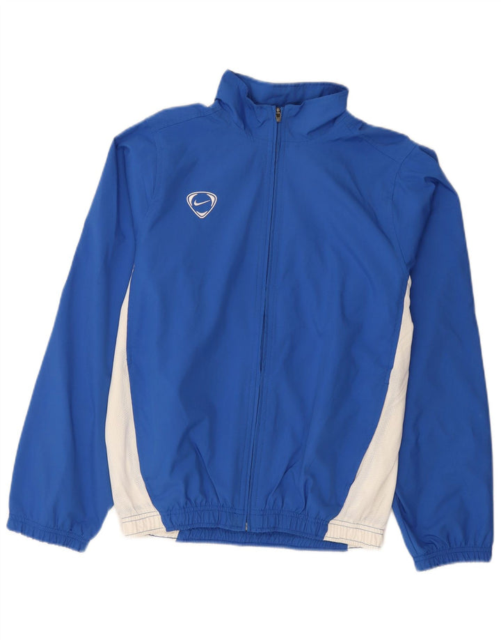 Nike Herren-Trainingsanzug-Top-Jacke, UK, Größe 36/38, klein, blaues Farbblock-Polyester