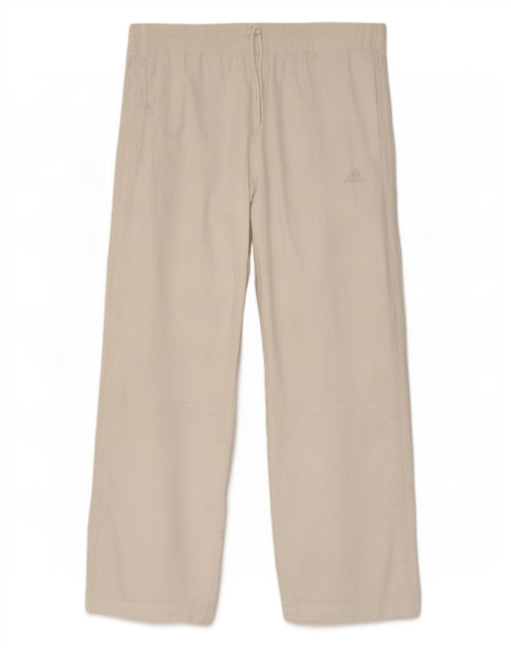 Adidas Herren gerade Freizeithose Medium W32 L29 Weiß Leinen