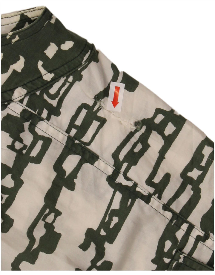 MARELLA Damen Ärmelloses Hemdkleid UK 12 Mittelgrün Geometrisch