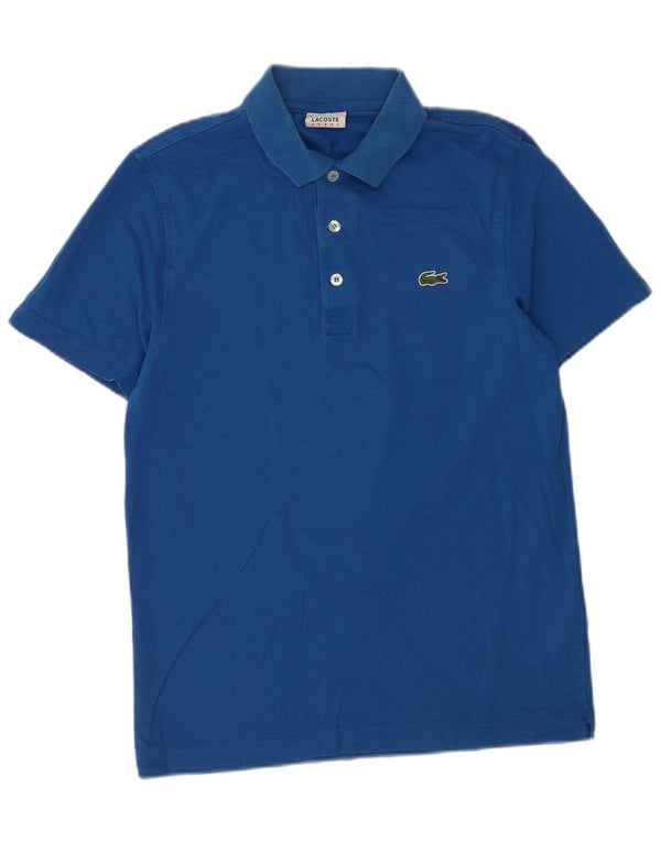Lacoste Herren-Poloshirt, Größe 3, klein, blaue Baumwolle