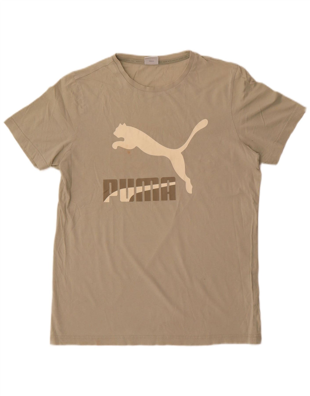 Puma Herren Grafik-T-Shirt-Oberteil aus mittelgrauer Baumwolle