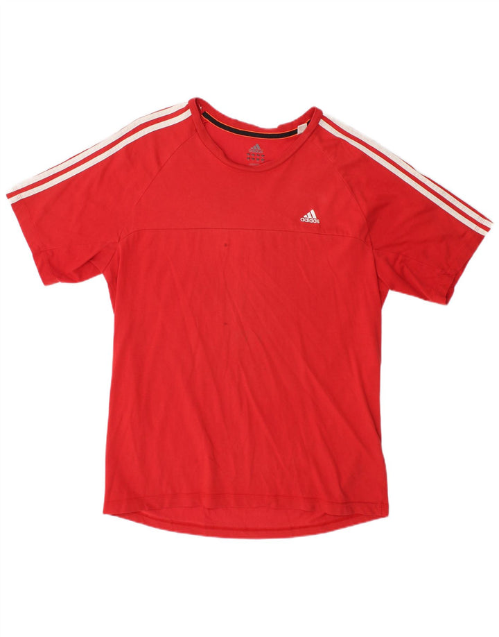 Adidas Herren Climalite T-Shirt Top Große rote Baumwolle