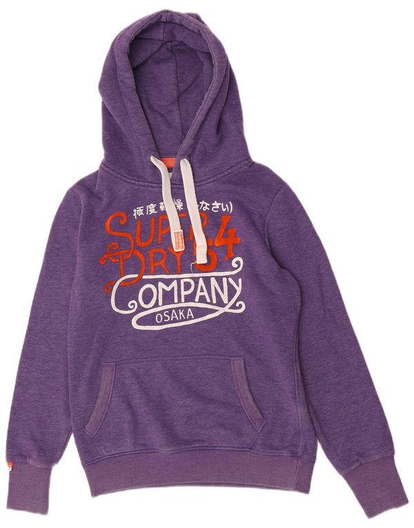 Superdry Graphic Hoodie-Pullover für Damen, UK 14, mittellila, Baumwolle