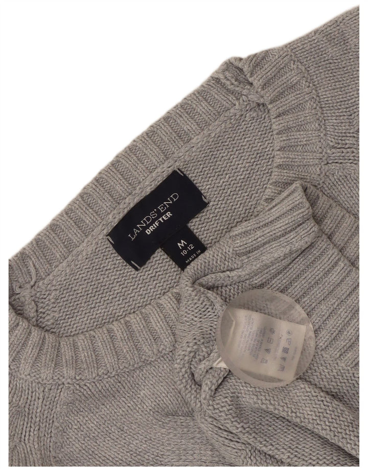 Lands End Damen Drifter U-Boot-Ausschnitt Pullover Pullover UK 10/12 Mittelgrau