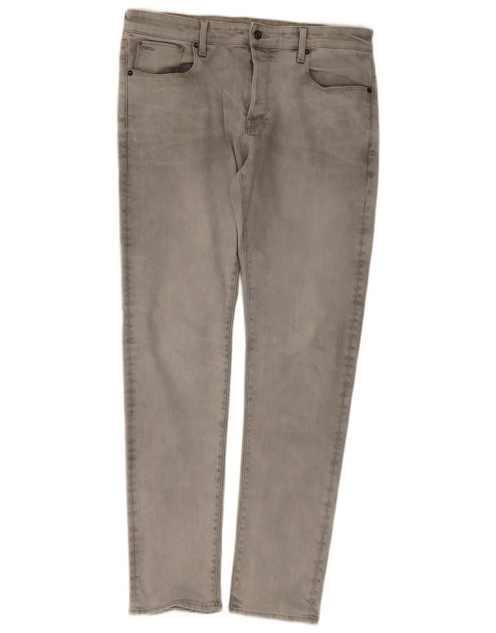 G-Star Herren 3301 Slim Jeans W36 L36 Graue Baumwolle
