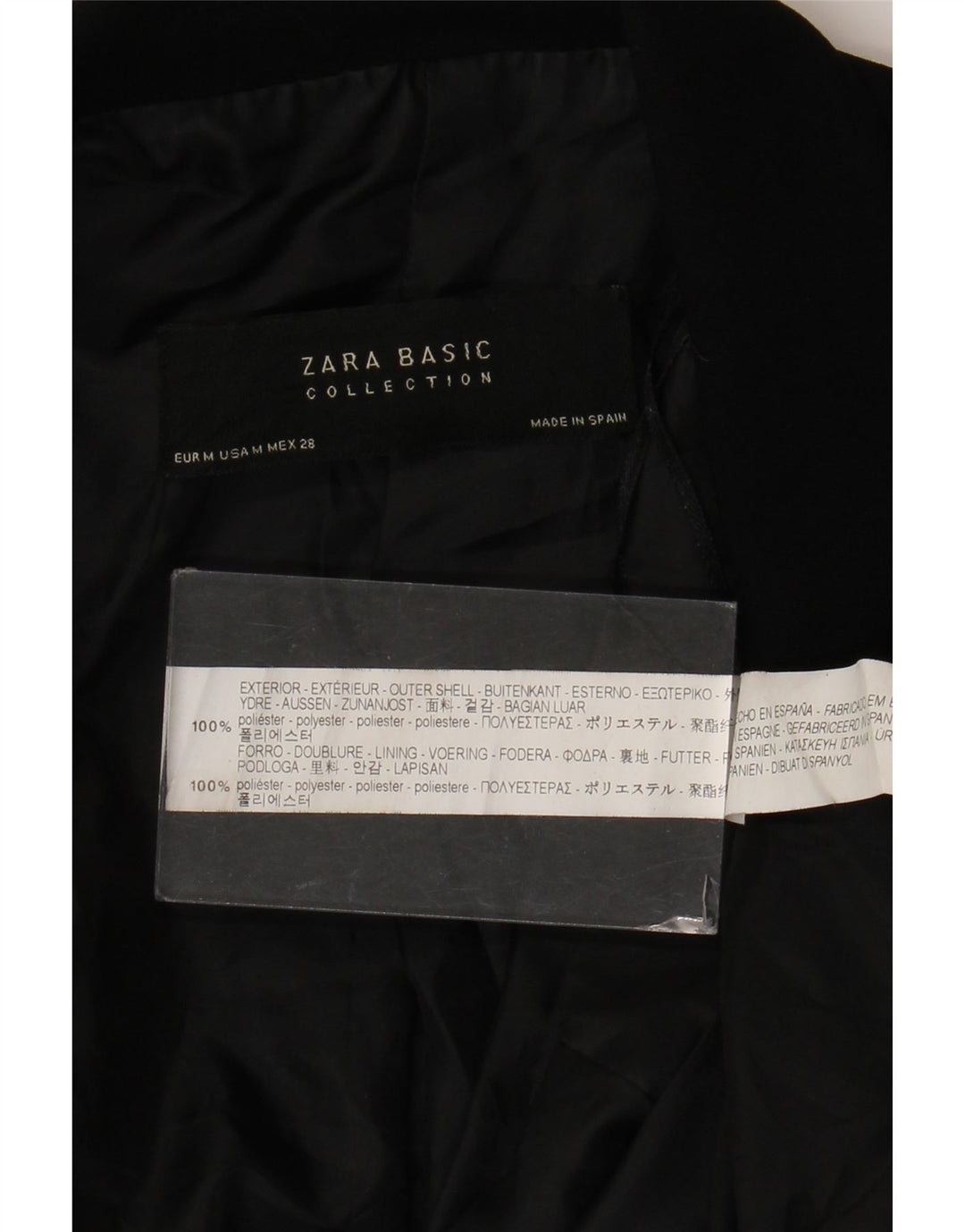 Zara Damen-Blazer mit 3/4-Ärmeln, offen, UK 14, Mittelschwarz, Polyester