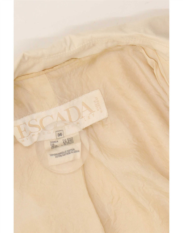 Escada Womens Open Bolero Jacke EU 36 Small Beige Baumwolle