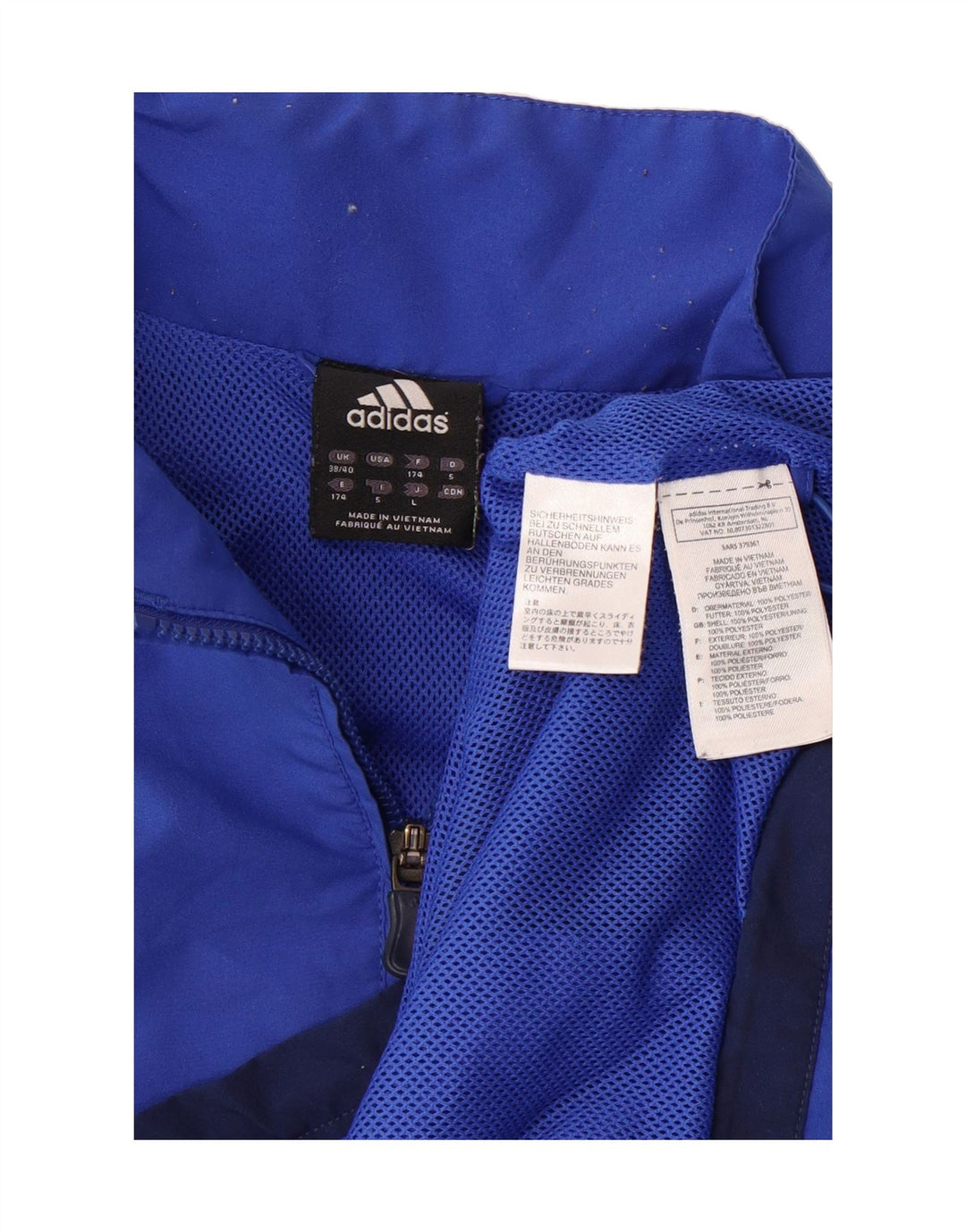ADIDAS Mens Tracksuit Top Jacket UK 38/40 Medium Blue Colourblock Vintage Adidas and Second-Hand Adidas from Messina Hembry 