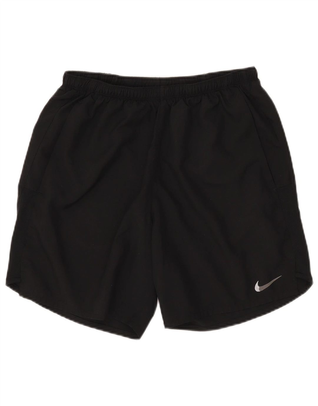 NIKE Damen-Sportshorts UK 12 Mittelschwarzes Polyester