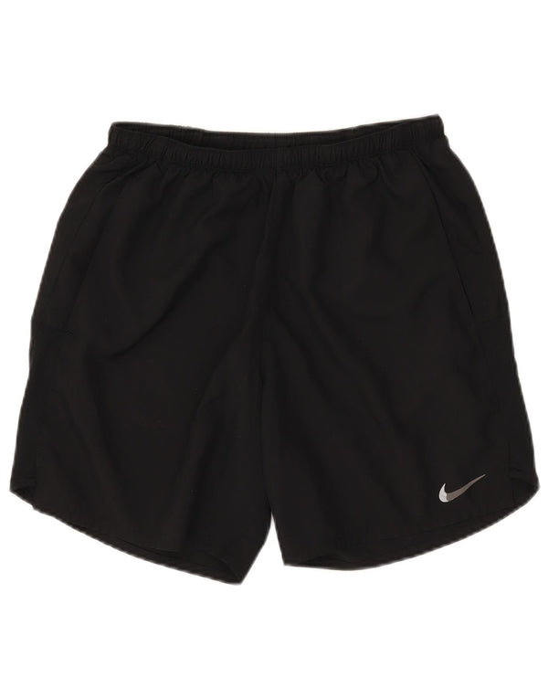 NIKE Damen-Sportshorts UK 12 Mittelschwarzes Polyester