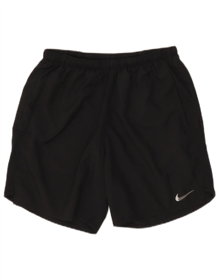 NIKE Damen-Sportshorts UK 12 Mittelschwarzes Polyester