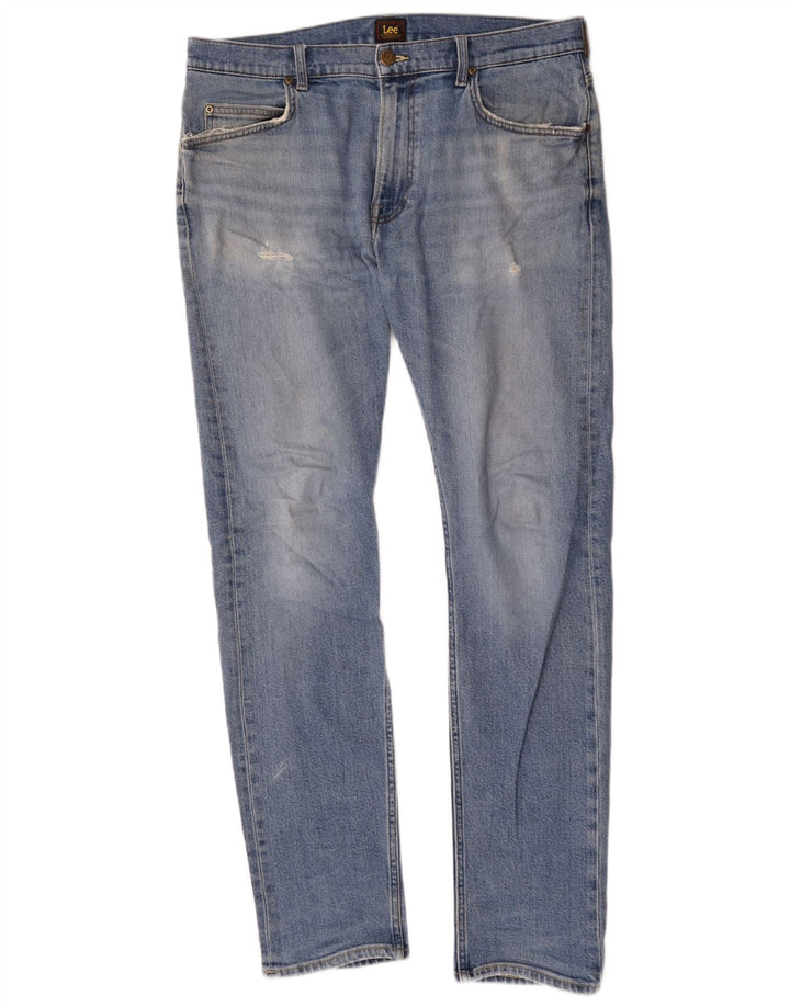 Lee Herren Rider Slim Jeans W34 L34 Blaue Baumwolle