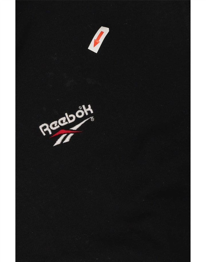 Reebok Herren Kapuzen-Fleecejacke UK 40 Large Schwarz Polyester