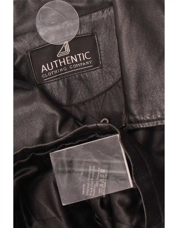 Authentische Herren-Lederjacke UK 42 XL aus schwarzem Leder
