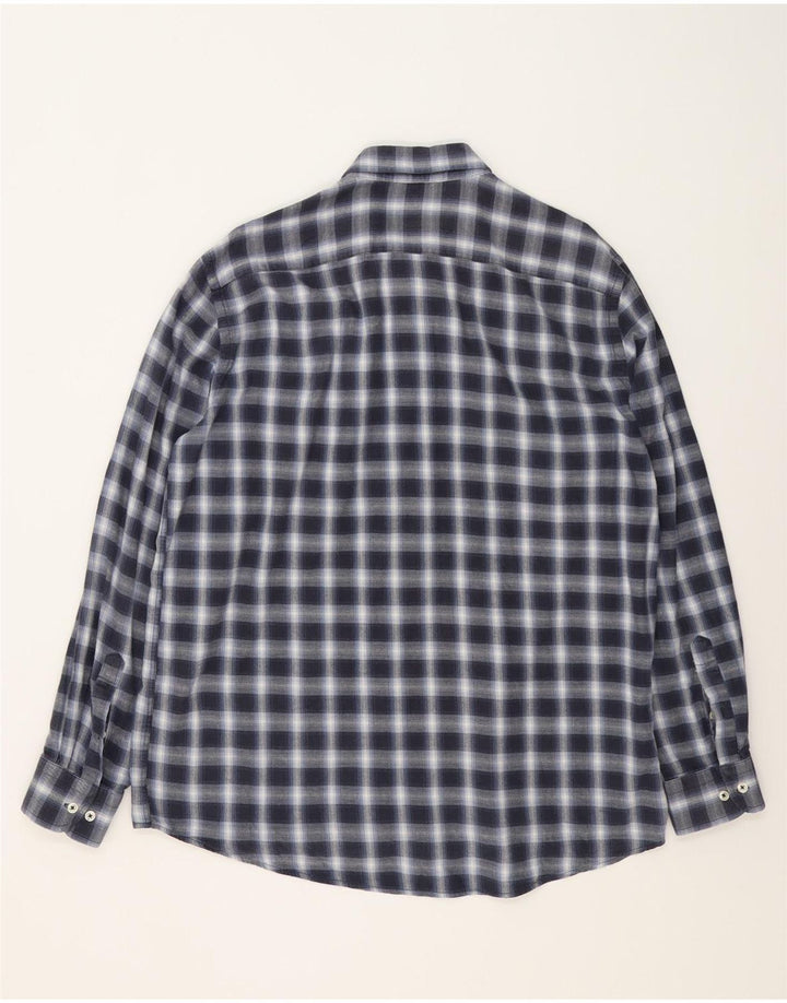 CARRERA Herren-Flanellhemd mit normaler Passform, 2XL, Marineblau kariert