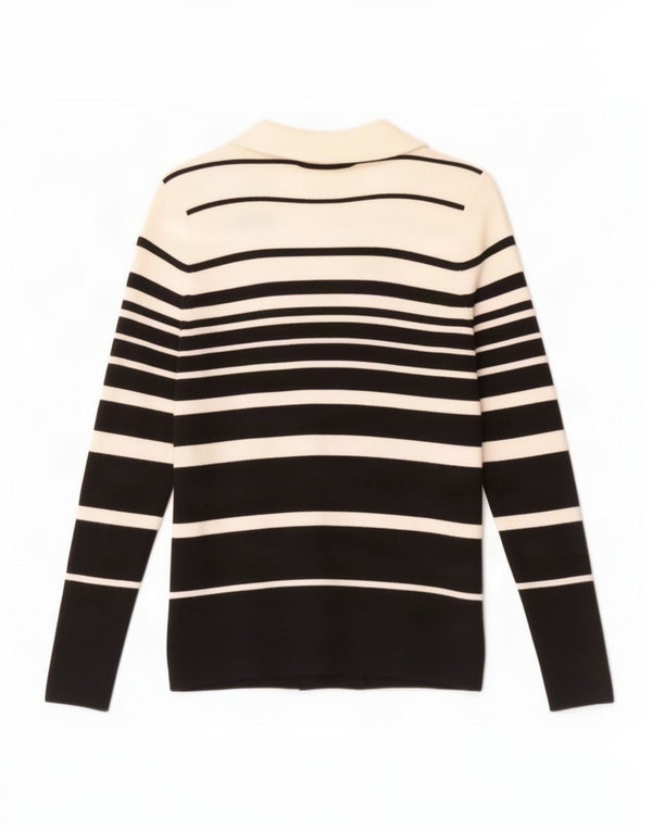 Marks & Spencer Offener Damen-Cardigan-Pullover UK 10 Small Schwarz gestreift