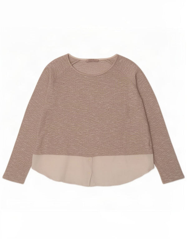 Marks & Spencer Damen-Pullover mit U-Boot-Ausschnitt, UK 18, XL, Beige, Farbblock