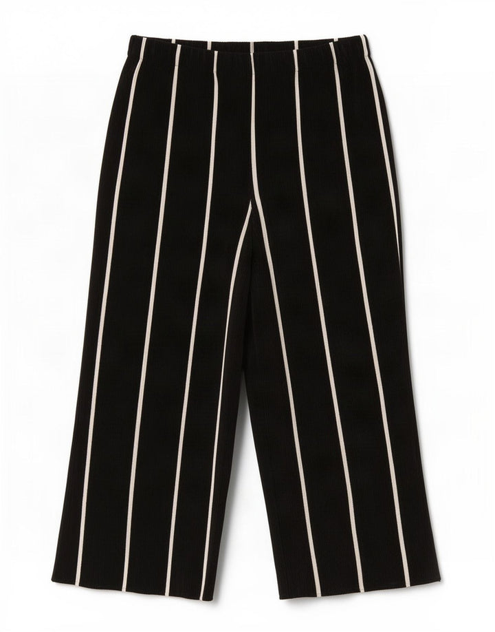 Zara Damen Cullotes Capri-Hose, Größe S, W26, L22, Schwarz gestreift