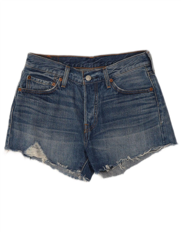 LEVI'S Womens 501 Distressed Denim Shorts  W27 Small Blue Cotton