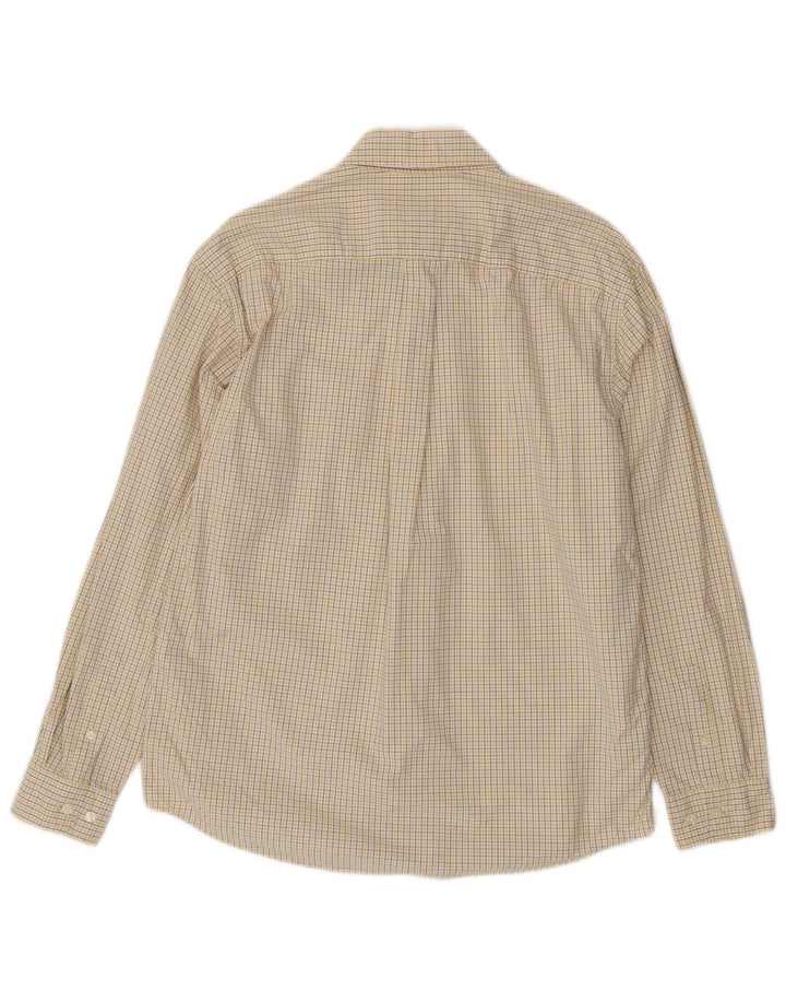 Eddie Bauer Herrenhemd aus mittelgelber Karo-Baumwolle