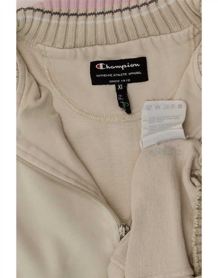 CHAMPION Damen-Sweatshirt mit Reißverschluss am Hals, UK 18, XL, Beige, Baumwolle