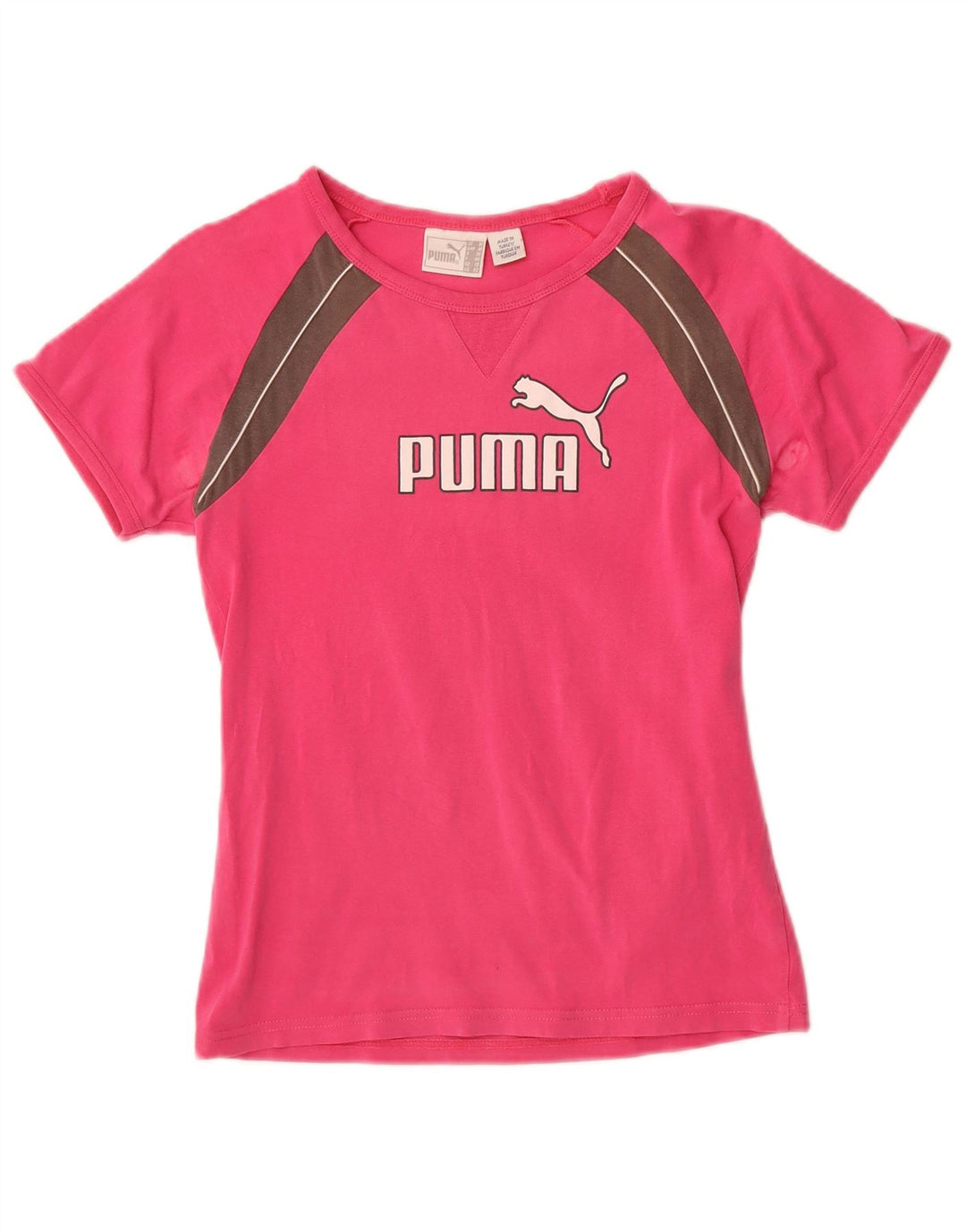 Puma Womens Graphic T-Shirt Top UK 12 Mittelrosa Farbblock