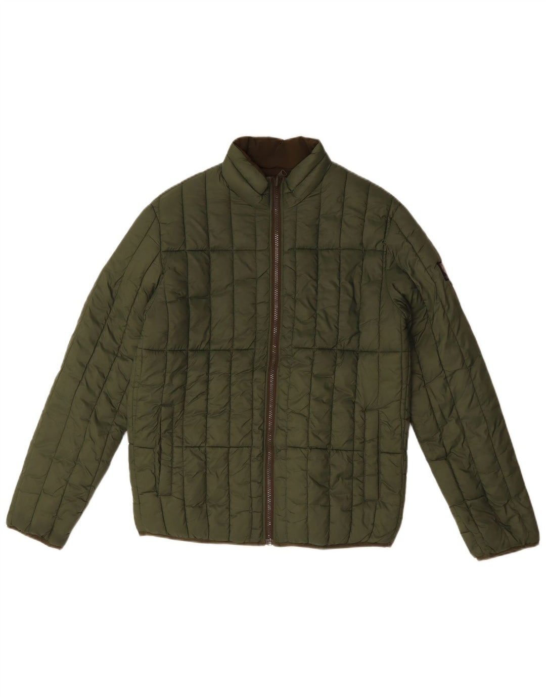 Jack & Jones Herren Reversible Wattierte Jacke UK 38 Mittelgrünes Polyester