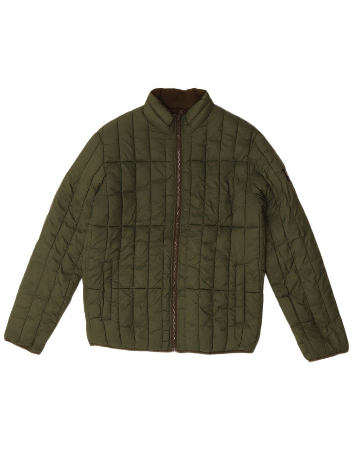 Jack & Jones Herren Reversible Wattierte Jacke UK 38 Mittelgrünes Polyester