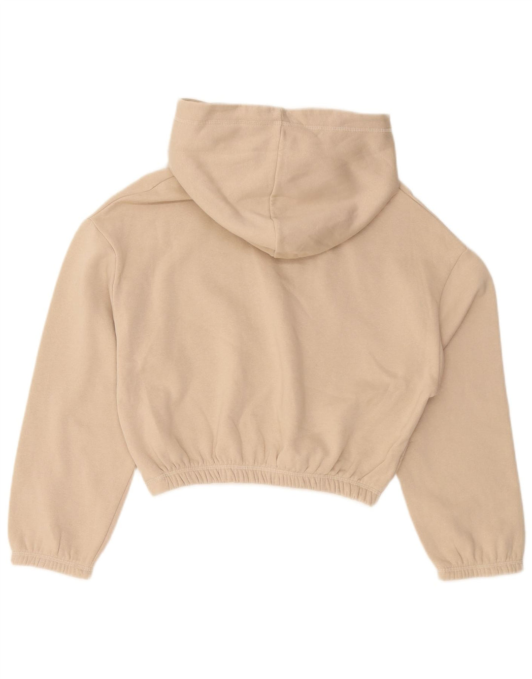 ZARA Damen Crop Hoodie Pullover UK 14 Mittelbeige Baumwolle