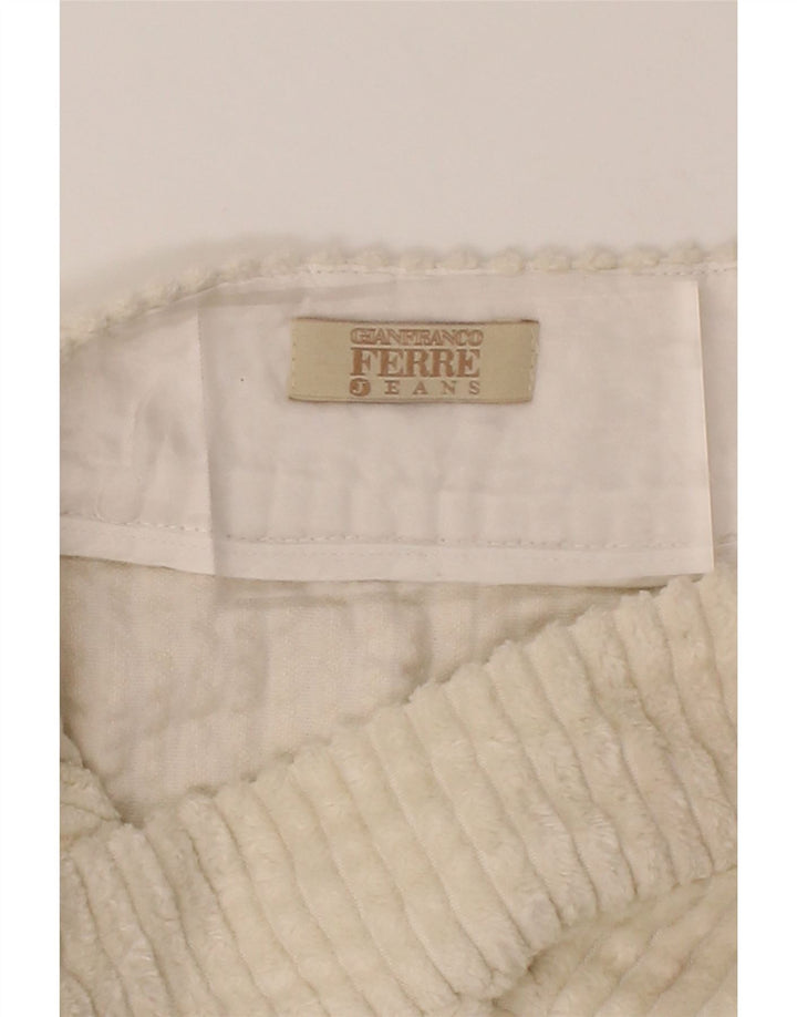 GIANFRANCO FERRE Womens Corduroy Skirt W28 Medium Off White Vintage Gianfranco Ferre and Second-Hand Gianfranco Ferre from Messina Hembry 