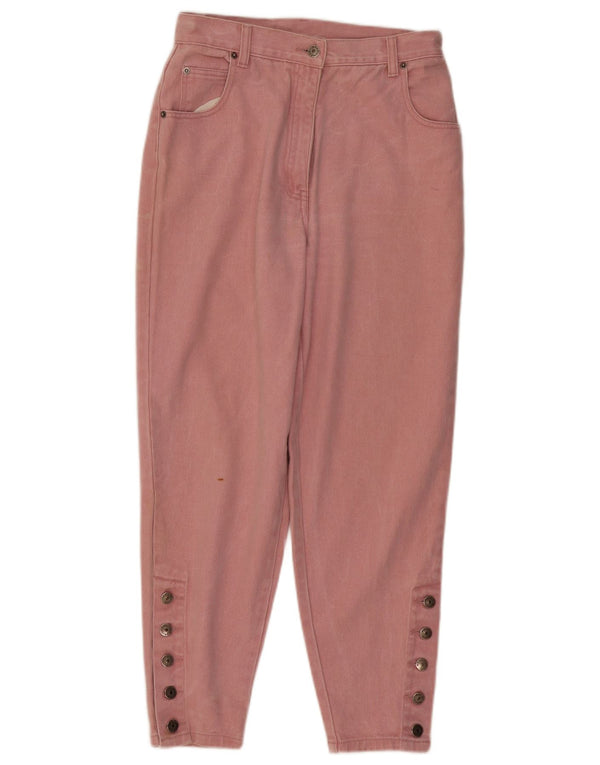 Vintage Damen High Waist Tapered Jeans EU 40 Medium W28 L27 Rosa Baumwolle